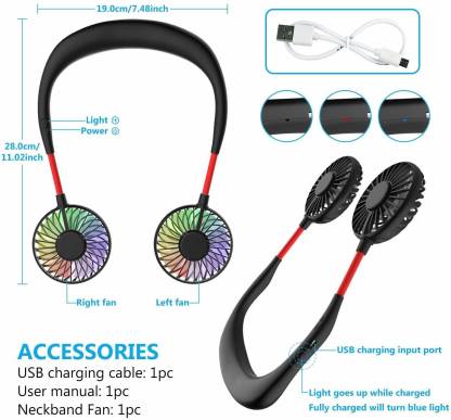 Portable Neck Fan Rechargeable Portable Headphone Design Wearable Neckband Fan 